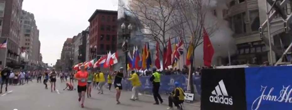 Bomb going off during the Boston Marathon