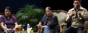 Whistleblower Merlina Sunas (center) during a forum on Aug. 23. (photo from AP/BM)