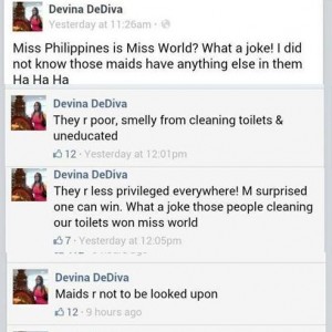 Devina DeDiva's posts, which earned her instant Internet infamy.