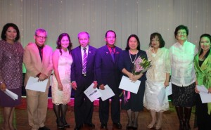 Bicol Inc. oath taking: Elsie Noakes, Bobby Lastica, Ana Reyes, Dan Elizes, Rick Palenzuela, ConGen Anne Jalando-on Louis, Penny Perfecto, Demi Robinson and Zena Samar