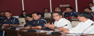 DILG Secretary Mar Roxas presiding on  a regular meeting with the PNP officials