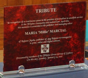 TRIBUTE PLAQUE